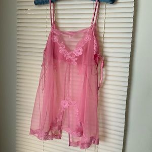 Victoria’s Secret Baby doll pink slip Sz L lace